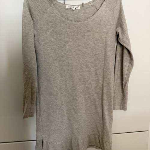 Attrattivo blouse with ruffles used, size M, grey beige