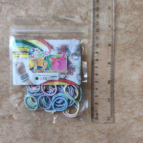 Set of four DIY loom bands for crafts and accessories