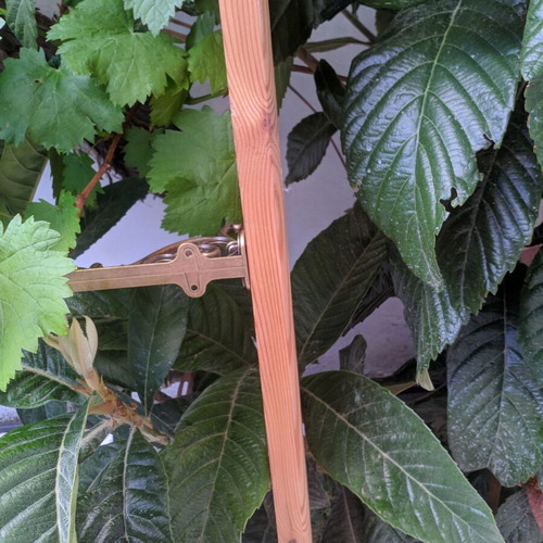 Wooden shelf solid oak wall-mounted like new with brass corners