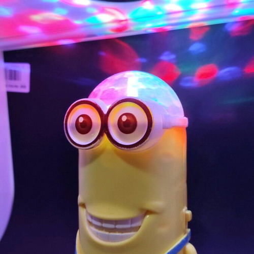 Minion figure used with rotating light and sound