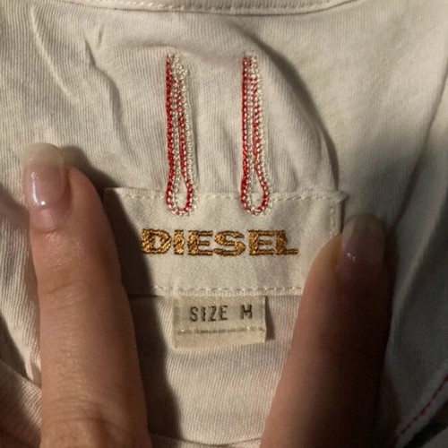 Diesel striped men’s t-shirt used, white and blue, size M