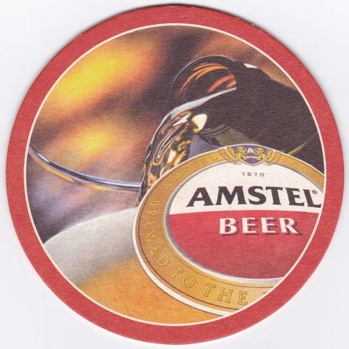 Amstel Beer Brewery Coaster new with 2 vintage Greek soda labels gift