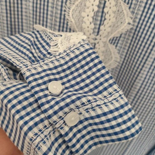 Blu Deise blouse like new, light cotton, blue and white, sizes M/L