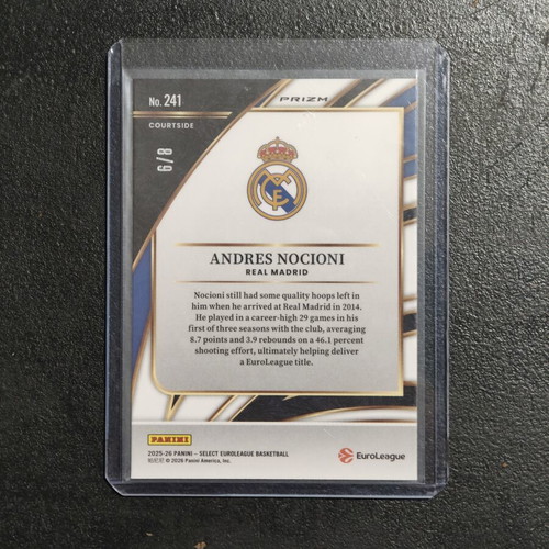 Select Andres Nocioni basketball card with jersey patch 6/8