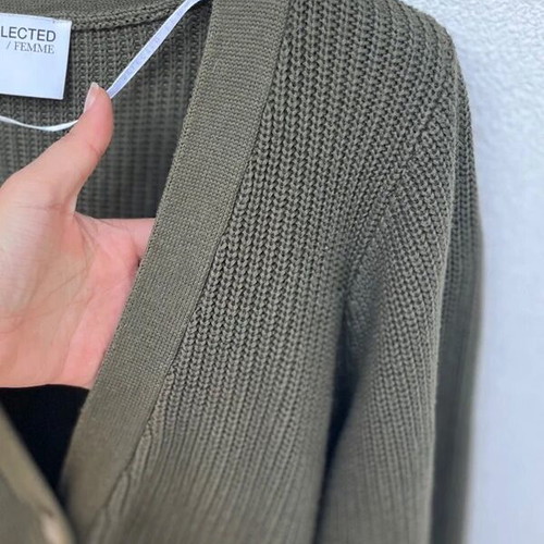 Selected khaki cardigan, comfortable, size M