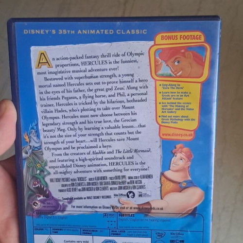 Walt Disney Classics Hercules DVD, κινούμενο σχέδιο