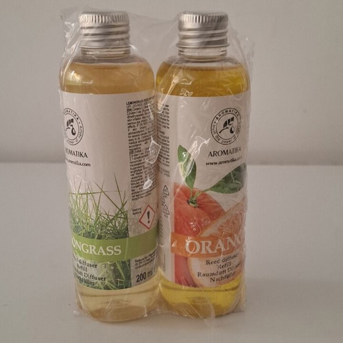 Aromatika Reed Diffuser Refill Set Orange & Lemongrass 2x200ml new sealed