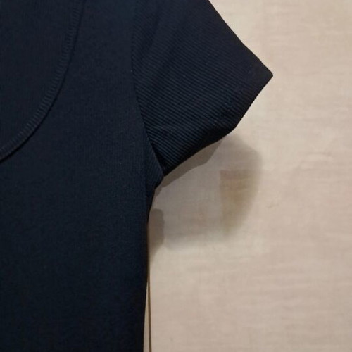Long elastic dress black, like new, side slit, 95% viscose