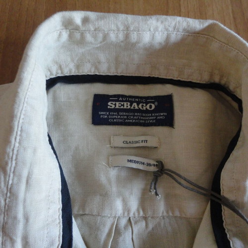 Sebago shirt new, 100% linen, size M, beige
