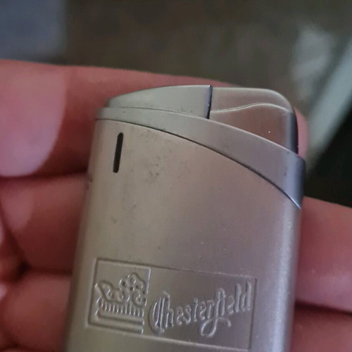 Chesterfield metal flame lighter silver used with flame adjuster