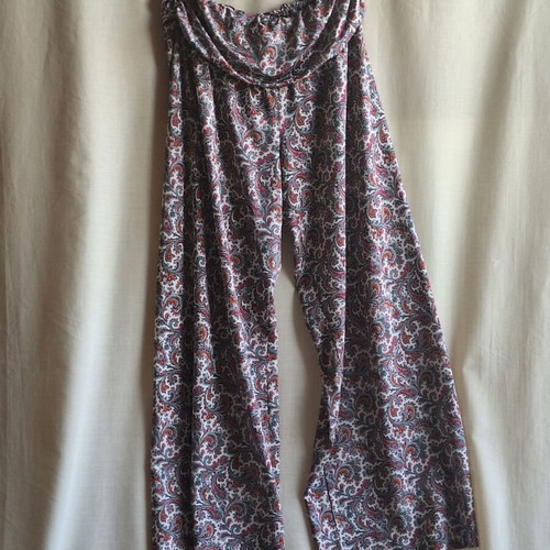 Estro Summer Medium Wide Leg Pants Paisley Pattern Boho