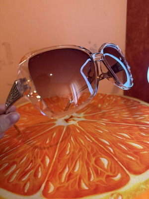 Statement Oversized Sunglasses Transparent Frame, Like New, Multicolor