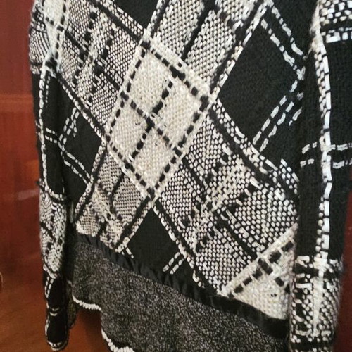 Regna Lange cardigan, black and white, cashmere, XL