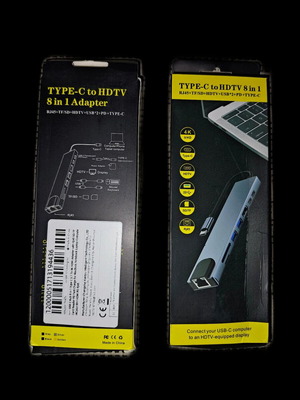 Type-C to HDTV 8 in 1 Adapter hub
