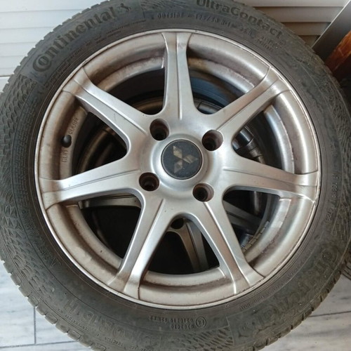 Set of 4 used 15-inch rims with Continental tires 2024, bolt pattern 114×14.3