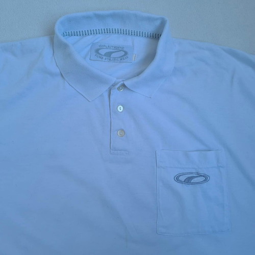 Puma Athletic Wear men's vintage 90s Y2K cotton polo shirt XXL white