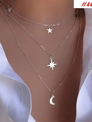 Necklace 443 silver color, zinc alloy, new