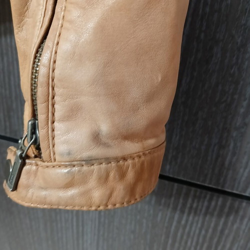 Stradivarius women's leather jacket used, beige, size L