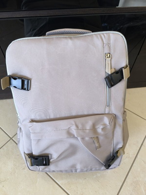 Backpack new, beige, ideal for travel with shoe compartment