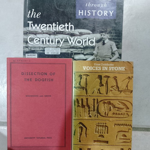 3 Book Bundle used: Dissection of Dogfish, Voices in Stone, The Twentieth Century World