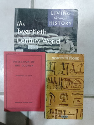 3 Book Bundle used: Dissection of Dogfish, Voices in Stone, The Twentieth Century World