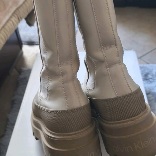 Calvin Klein boots like new, size 38, white and beige