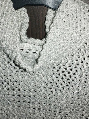 Knitted sleeveless blouse used, silver, size S