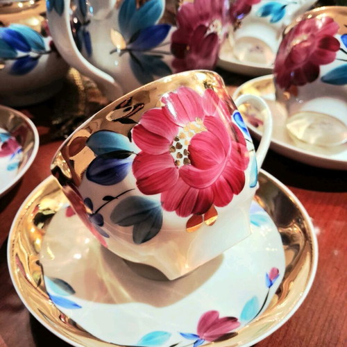 Σετ Τσαγιού Dulevo Porcelain Κόκκινη Παπαρούνα Vintage 1960-70 Καινούργιο
