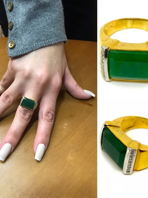 Δαχτυλίδι 18k με Σμαράγδι 12ct και Μπριγιάν