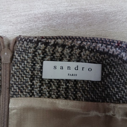 Sandro short checked skirt new