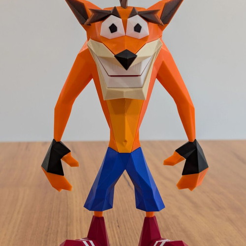 Crash Bandicoot Figure Low Poly PS1 23cm new