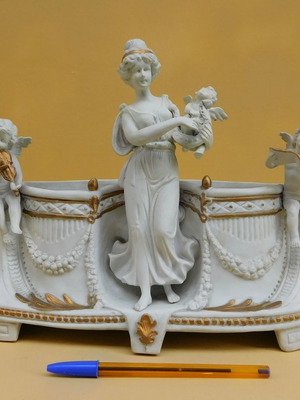 Porcelain Biscuit jardiniere numbered, about 130 years old