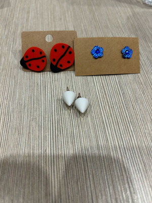 Earrings new, 3 pairs