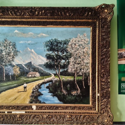 Painting used, bucolic theme, 0.75×0.60 m, oil paint