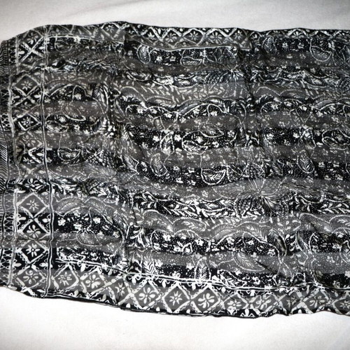Siam Silk Black Batik Scarf 1.5x0.4m New