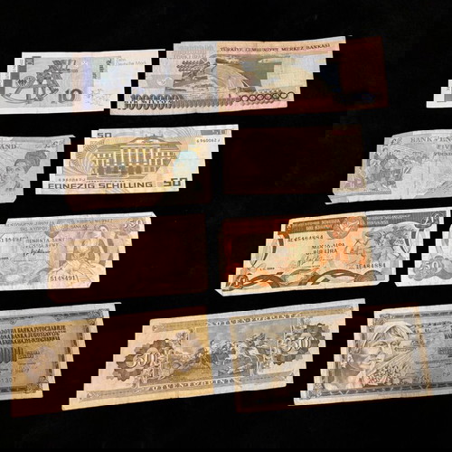 Συλλεκτικό Σετ 8 Ξένων Χαρτονομισμάτων Μεταχειρισμένο, Ιστορικές Εκδόσεις