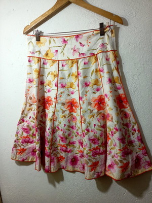 Vintage floral skirt 3 Suisses, 100% cotton, size 42, like new