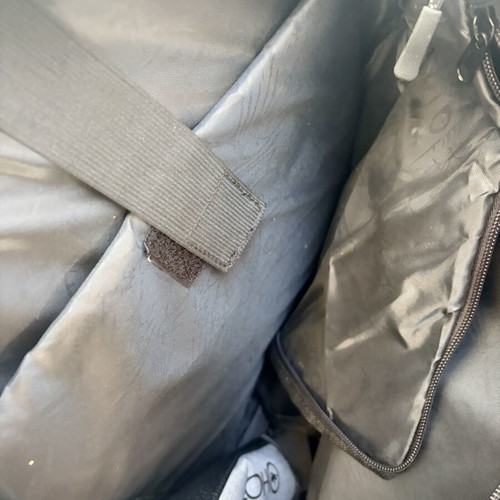 Travel backpack with compartments like new, gray