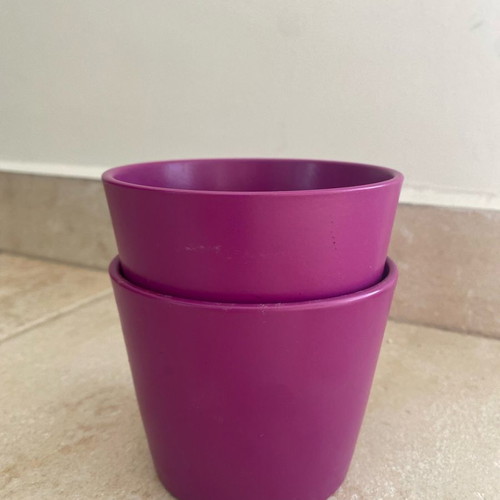 Ceramic storage vases used, pack of 2, purple