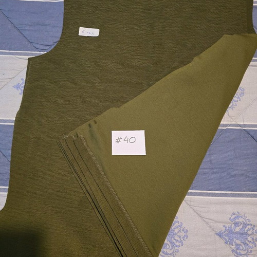 Olive fabric cut for sewing, 6 pieces, like new