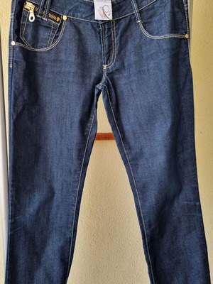 Met Τζιν μεταχειρισμένο, μπλε με χρυσά φερμουάρ