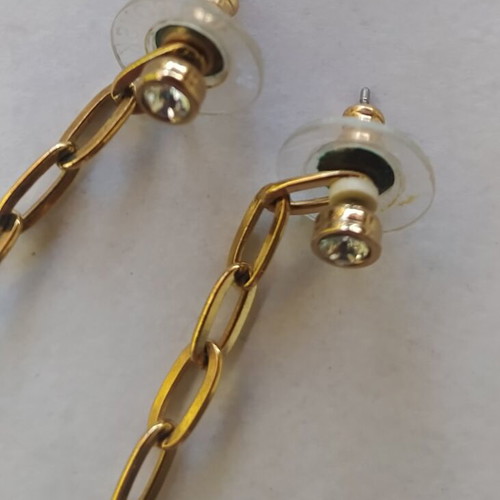 Swarovski hanging earrings with crystals, classic design