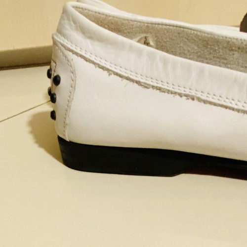 P&Co white leather moccasins new, size 40