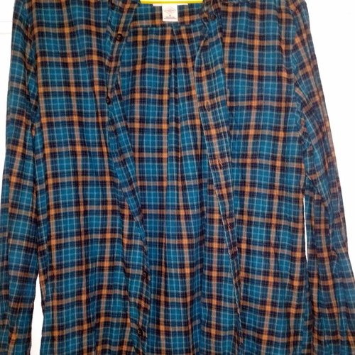 Checked shirt size Medium like new, cotton, green and orange