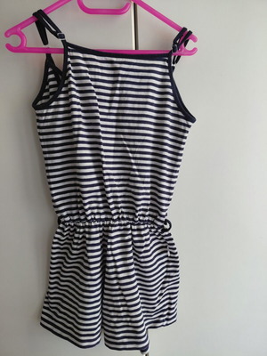 Raxevsky striped navy blue girls' romper like new, size 140 cm