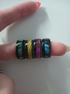 Rings used, set of 4, size 7, various colors