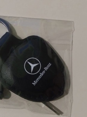 Mercedes-Benz keychain new, natural leather, black