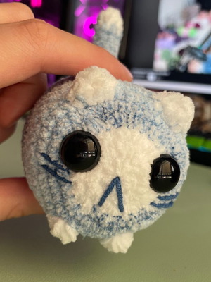 Blueberry Smol Cat Loaf Plushie handmade, made to order