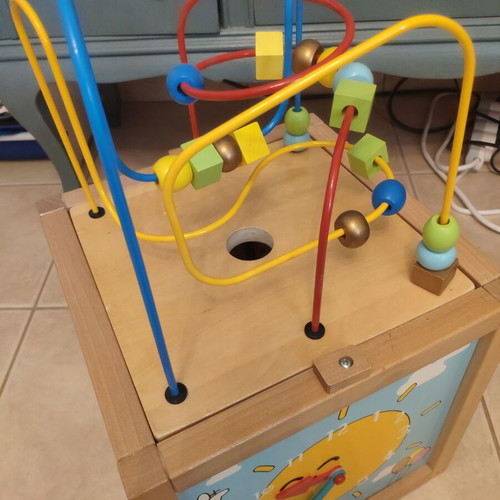 ELC wooden activity cube like new