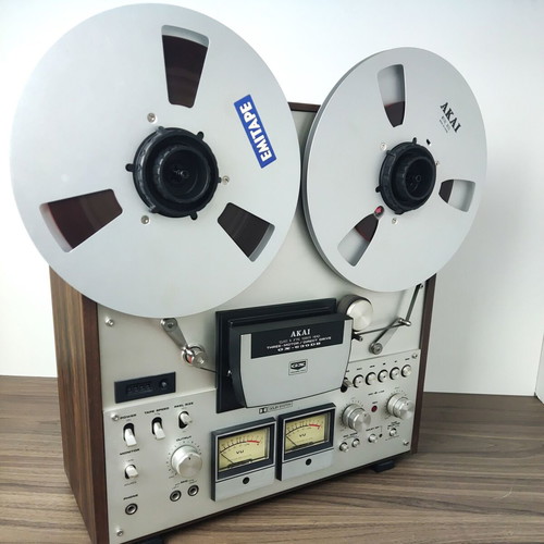 Akai GX-630DB reel-to-reel tape recorder used with original manual and NAB adapters